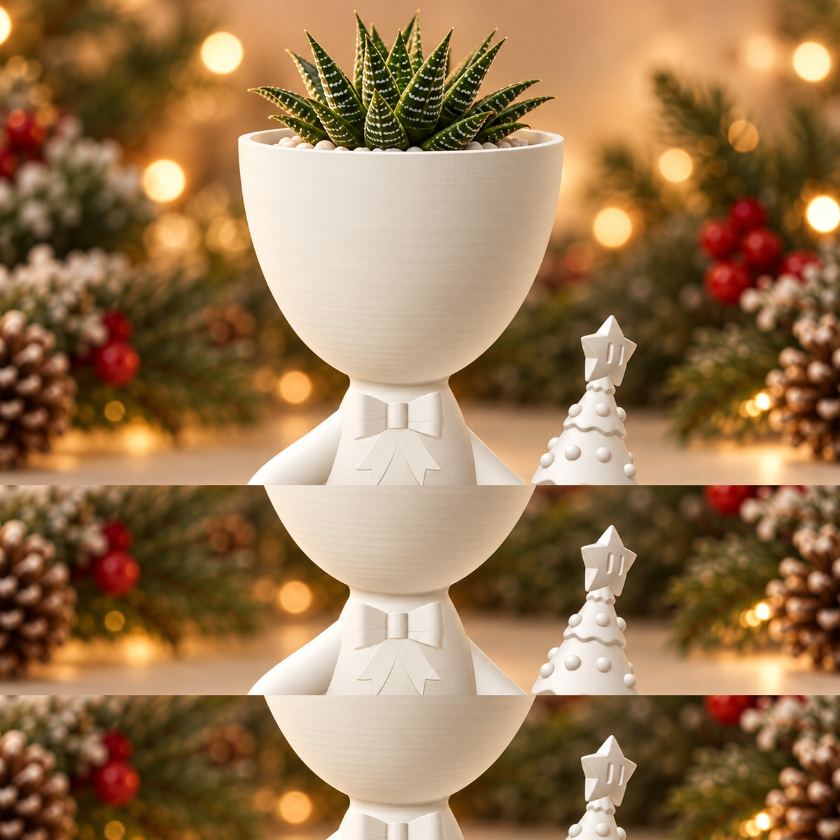Matera Hombrecito Navideño para plantas pequeñas y decoración de interiores