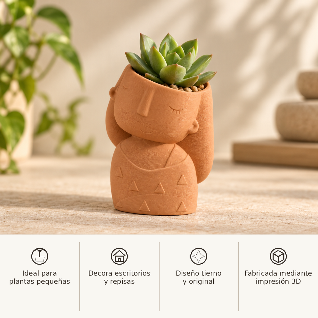 Matera Muñeca Serena 3D con beneficios para plantas pequeñas y decoración interior